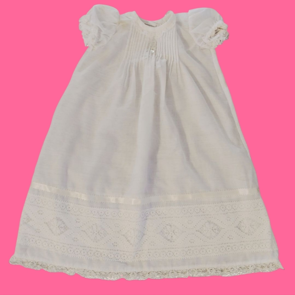 Vintage Hand Made Baby Christening Dress Gown